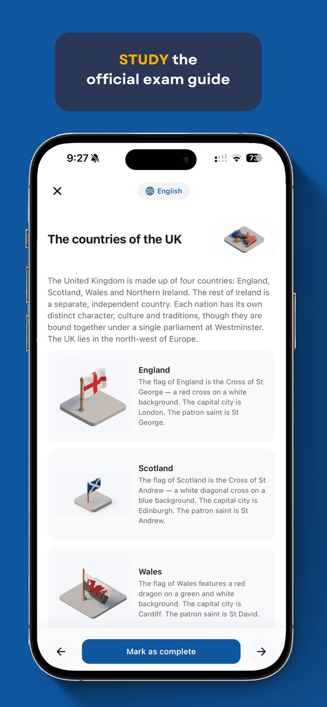 Study the official Life in the UK guide